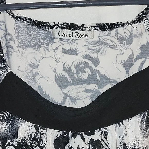 Carol Rose Black and White Blouse (M) - Picture 5 of 12